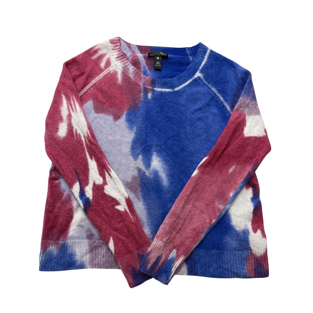Aqua Cashmere Sweater Womens S Multicolor 100% Cashmere Crewneck Knit Pullover